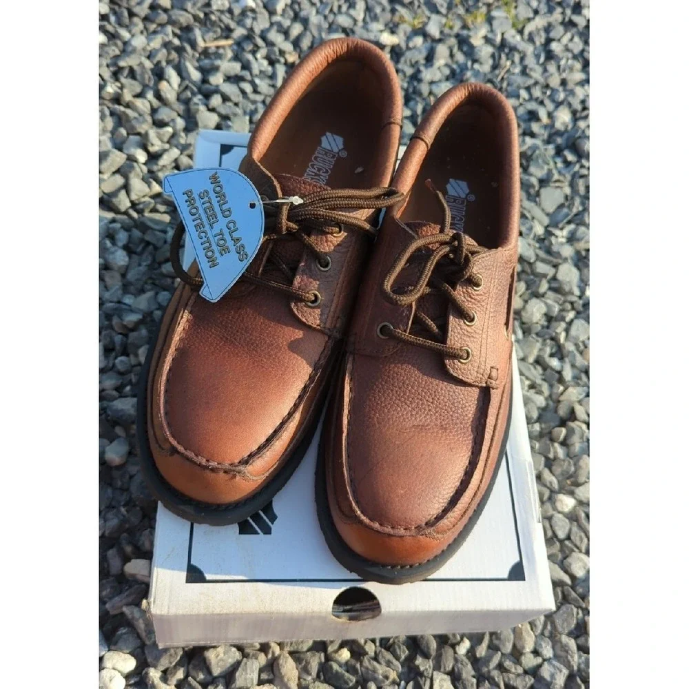 Rucks PC Shoes Mens Sz 11 Brown Leather Work Oxford Sneakers Shoes Distressed